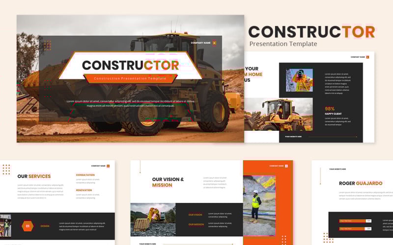 constructor construction powerpoint template original
