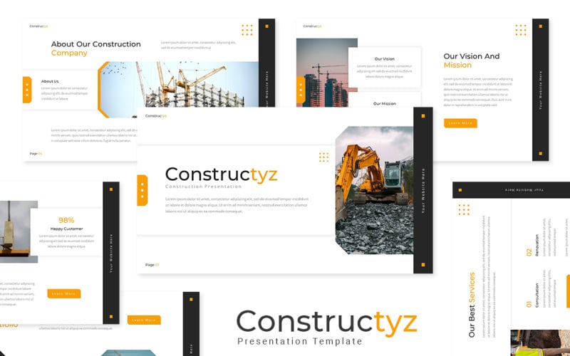 constructyz construction powerpoint template original