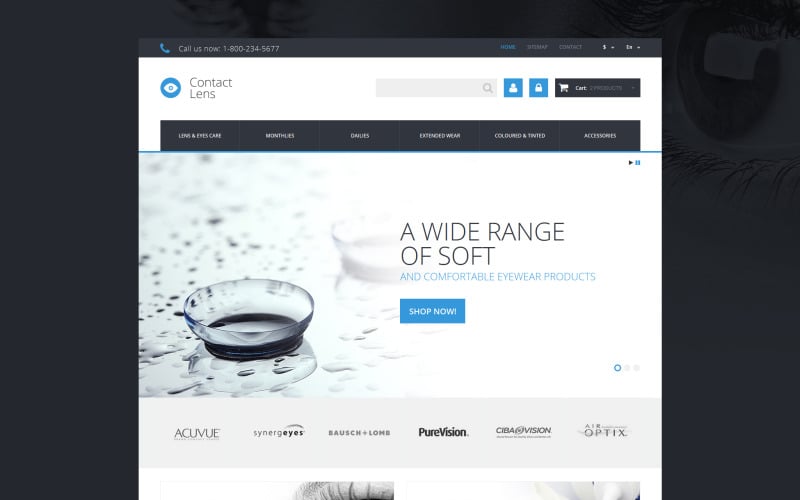 contact lens store prestashop theme original