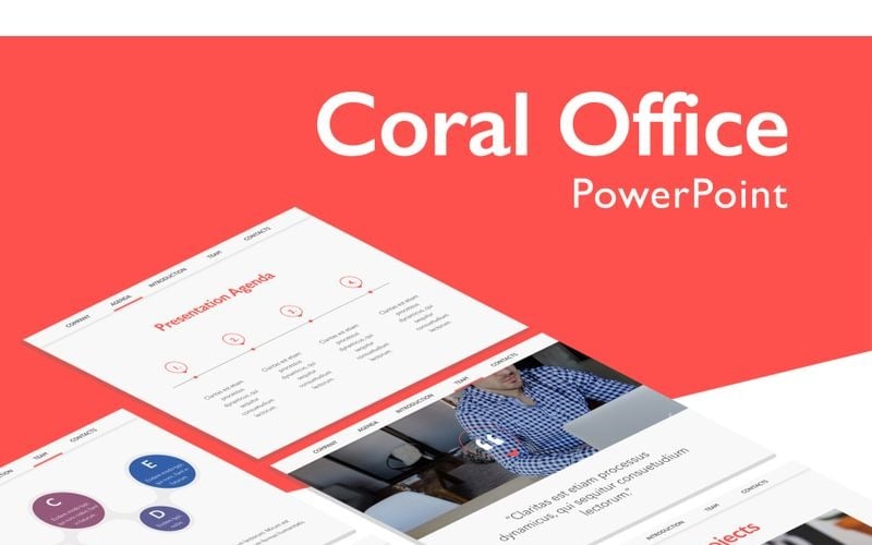 coral office powerpoint template original