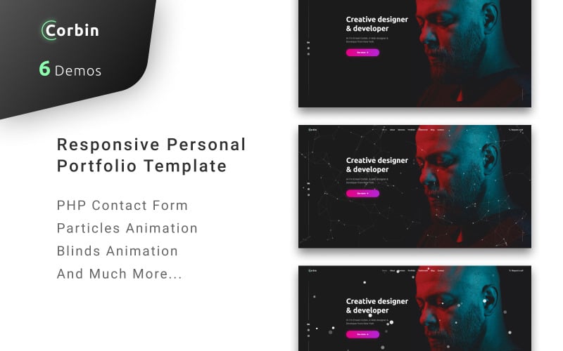 corbin personal portfolio landing page template original