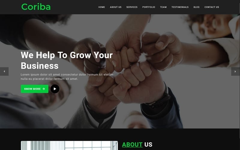 coriba is a one page business html template original