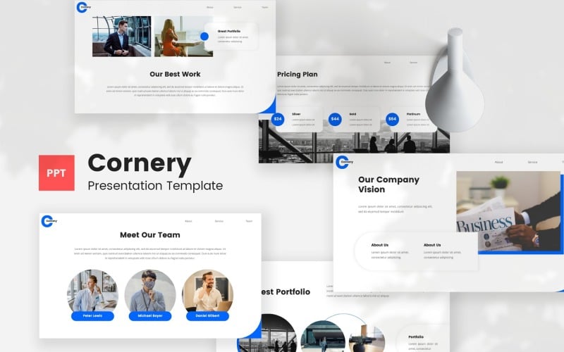 cornery corporate powerpoint template original