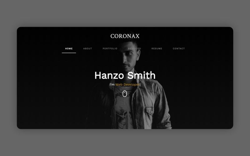 coronax personal portfolio landing page template original