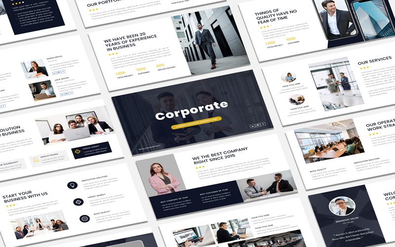 corporate business presentation powerpoint template original