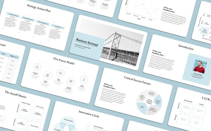 corporate business strategy powerpoint template original