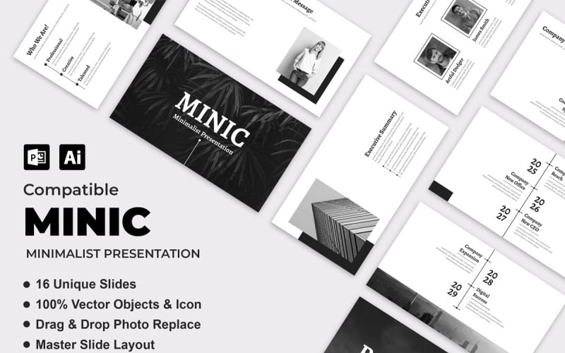 corporate minimal presentation template layout original