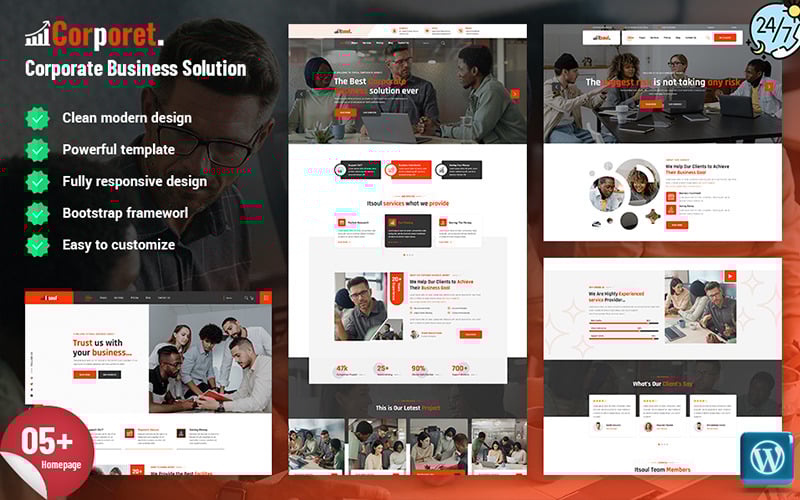 corporet corporate business solution wordpress theme original