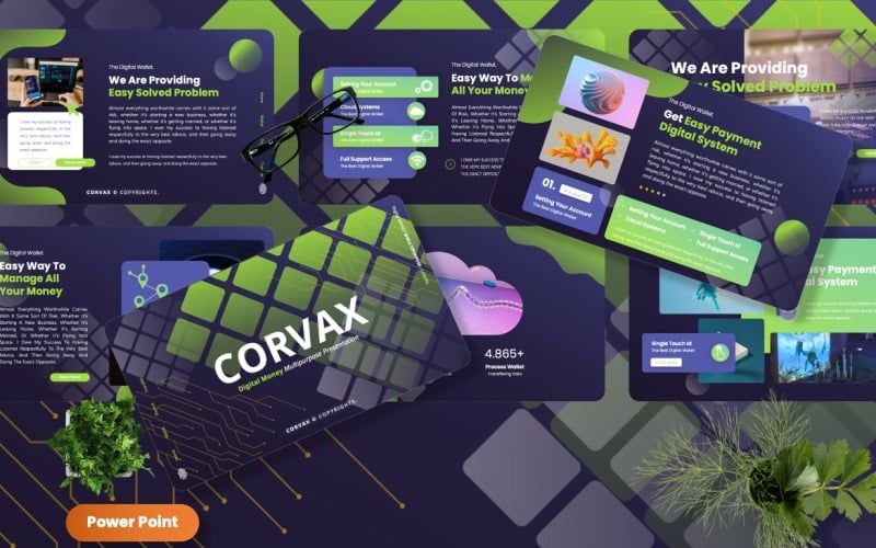 corvax digital money powerpoint templates original