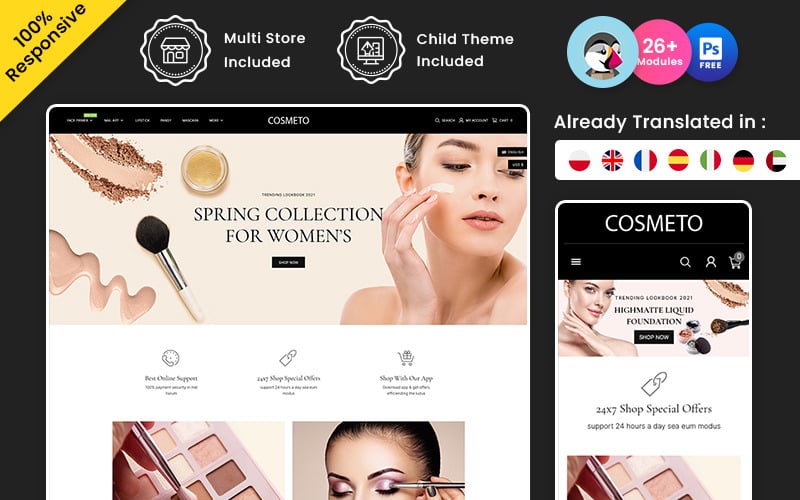 cosmeto cosmetic and fashion multipurpose prestashop store original