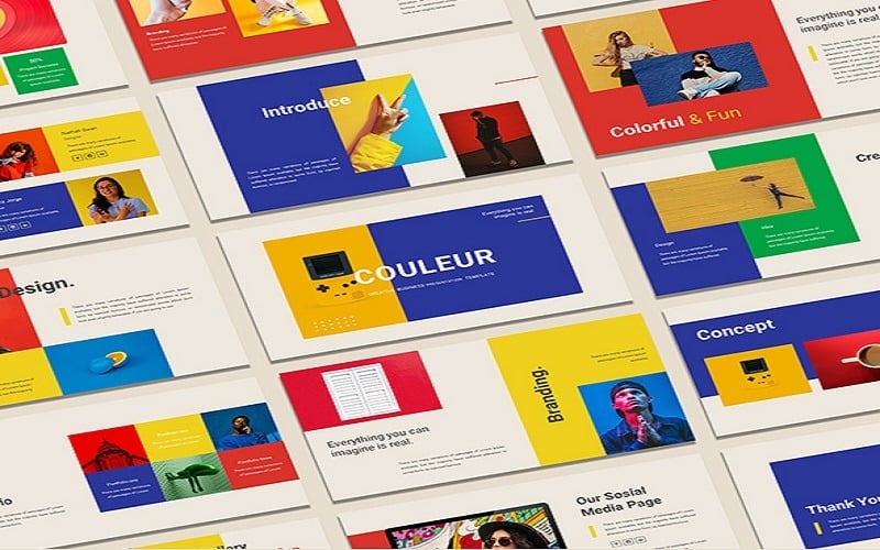 couleur colorful peresentation powerpoint template original