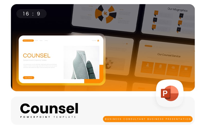 counsel business consultant powerpoint template original