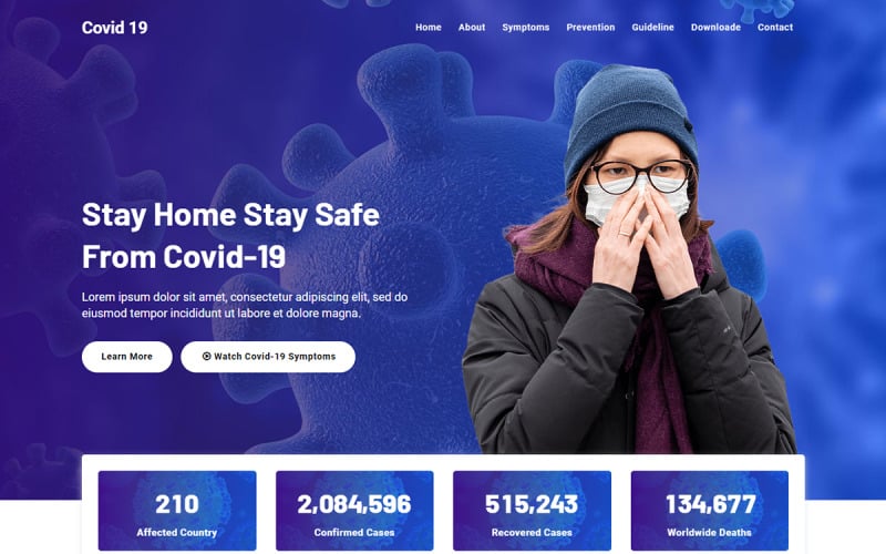covid corona virus medical landing page template original