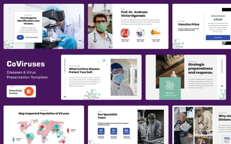 covirusa disease and viruses powerpoint template original