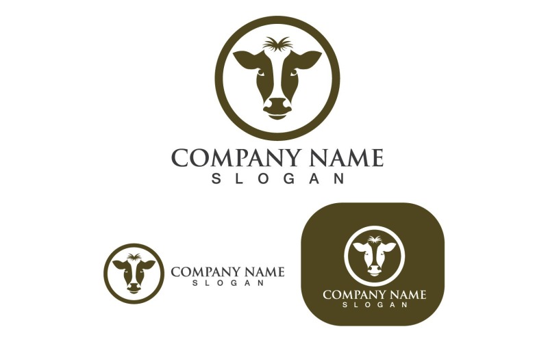 cow head logo and symbol v original