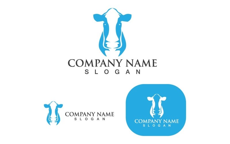 cow head logo and symbol v original
