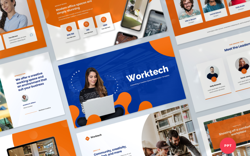 coworking and creative space presentation powerpoint template original
