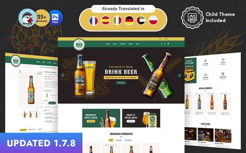 craft beer prestashop theme for online brewery store original