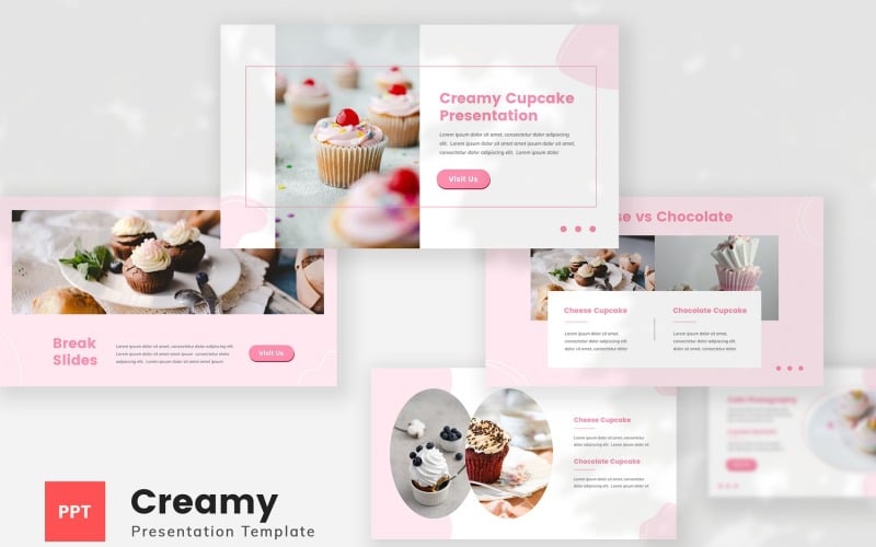 creamy cupcake powerpoint template original