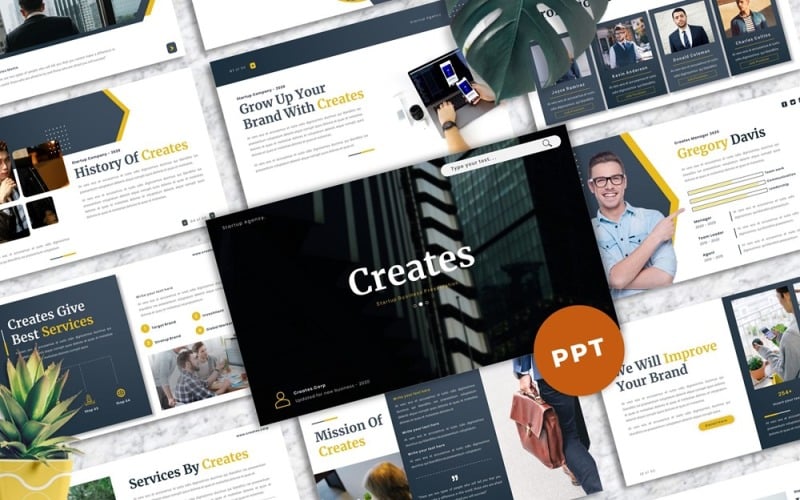 creates business powerpoint template original