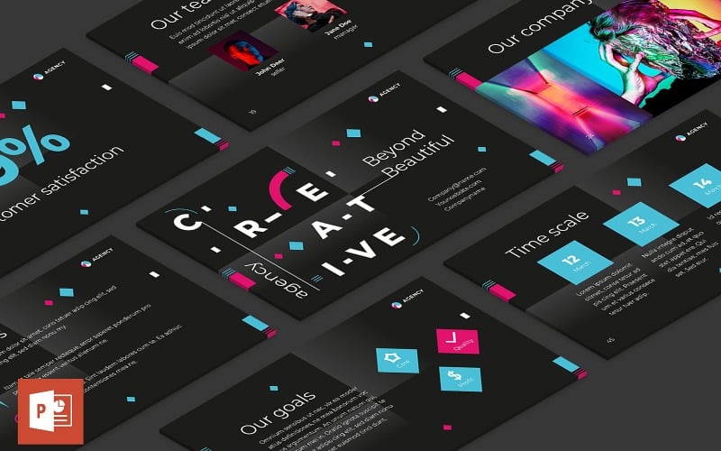 creative agency presentation powerpoint template original