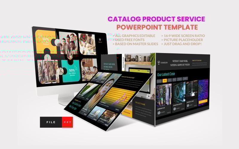 creative catalog product service powerpoint template original