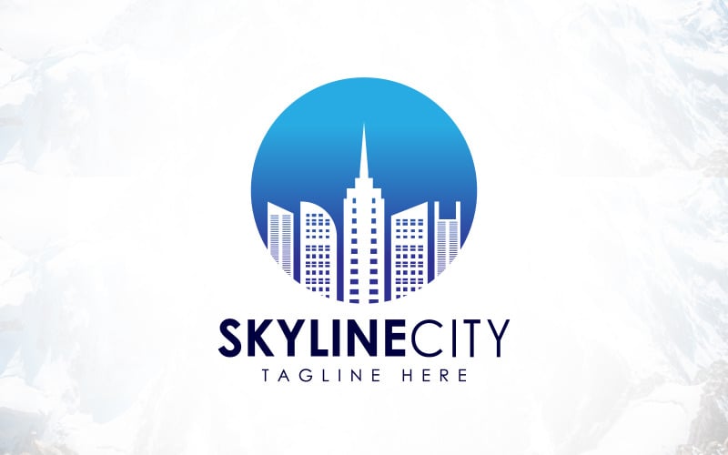 creative circle skyline city building logo design original