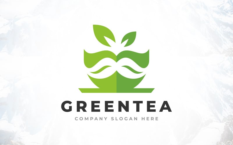 creative coffee cup green tea logo design original