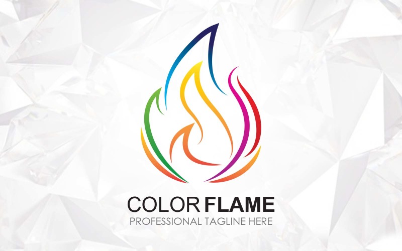 creative color flame logo design brand identity original