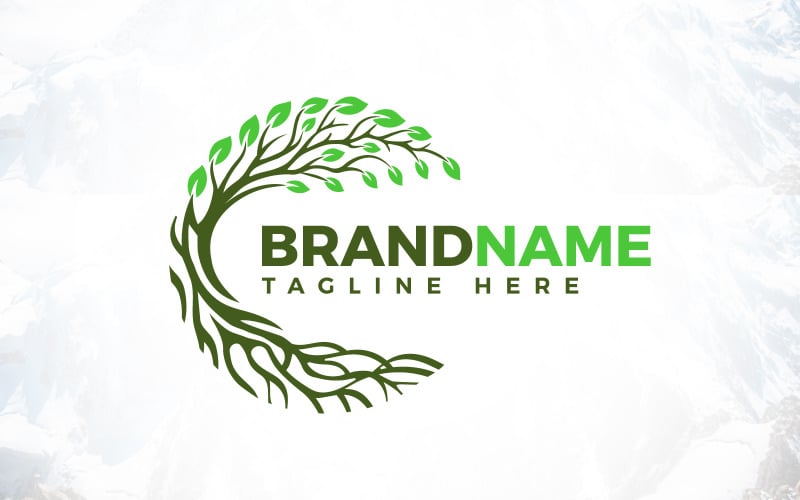 creative connection circle tree logo design original