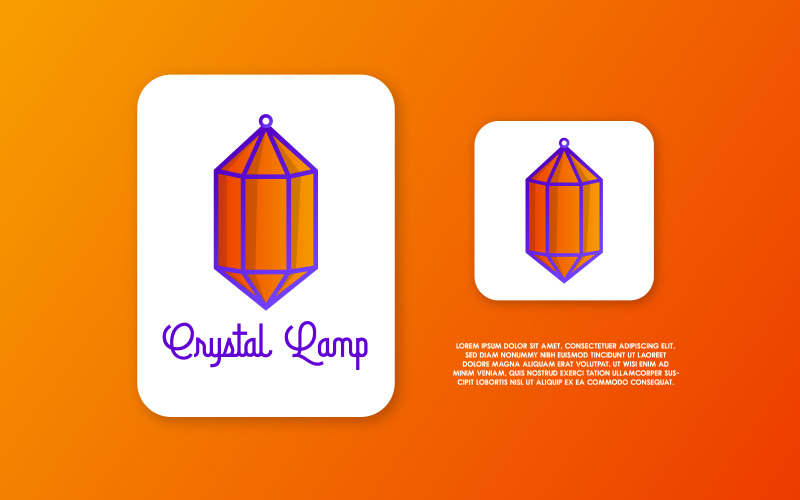 creative crystal lamp coloring vector logo design templates original