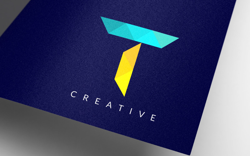 creative digital letter t logo design original