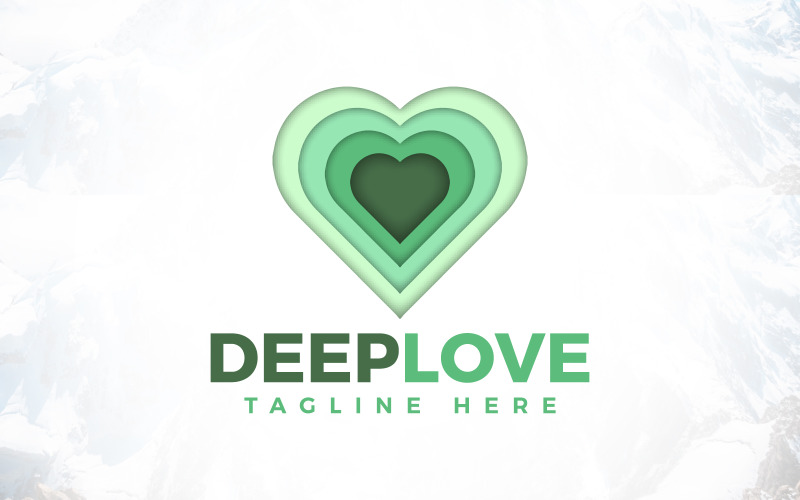 creative heart deep love logo design original