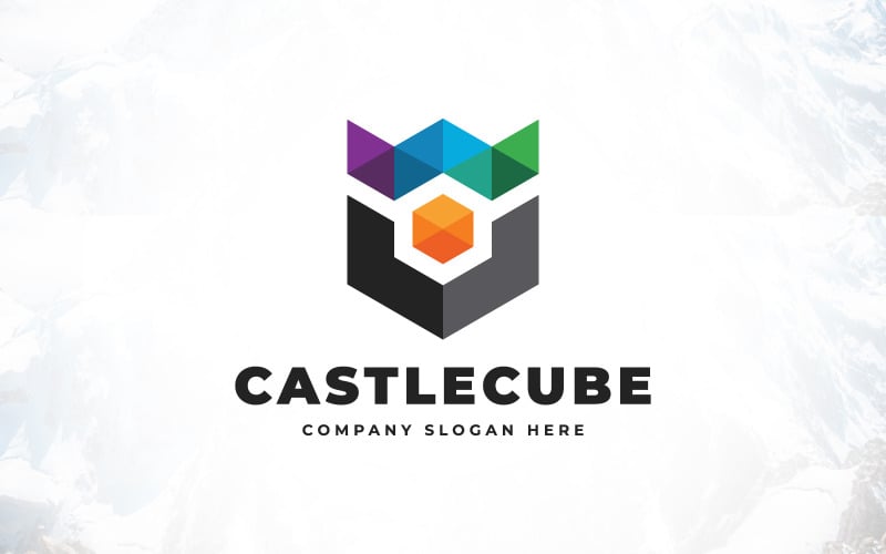 creative hexagonal castle logo design original