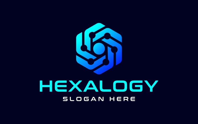 creative hexagonal technology logo design original