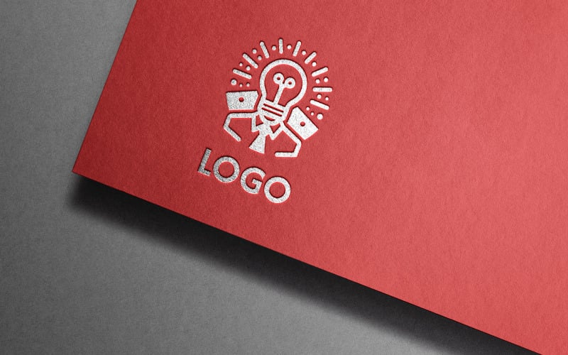 creative idea logo set with human head brain light bulb original