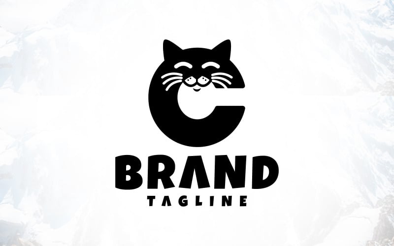 creative letter c cat logo design original