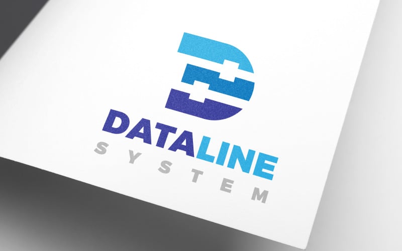 creative letter d data line technology logo design original