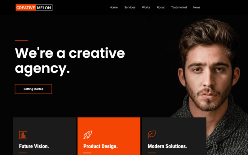 creative melon one page creative agency wordpress theme original