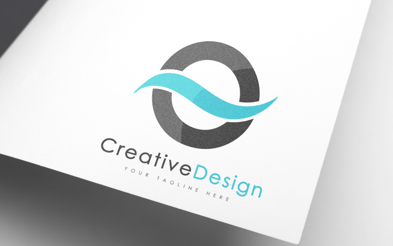 creative o letter blue wave design vol logo design original
