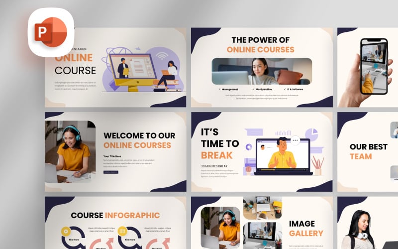 creative online course powerpoint template original