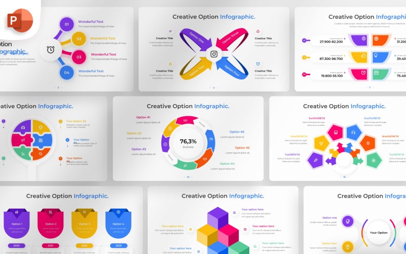 creative option powerpoint infographic template original