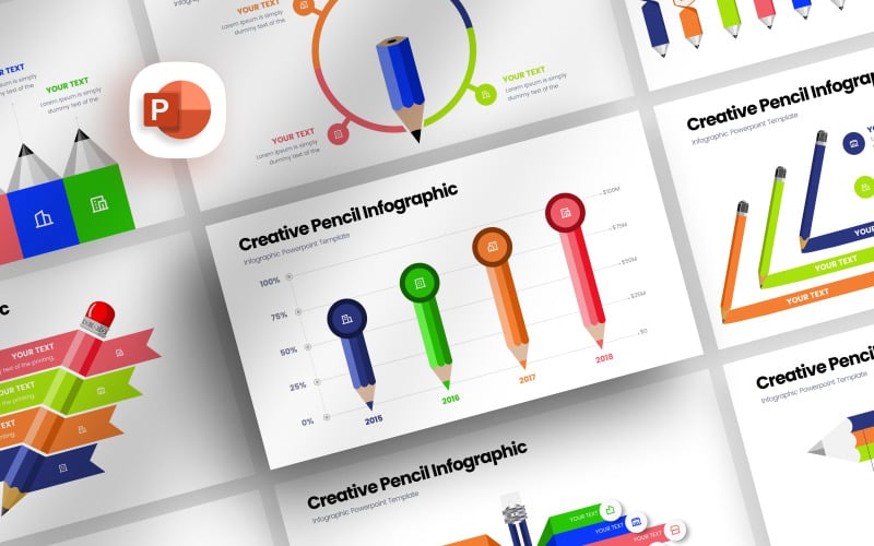 creative pencil infographic presentation template original