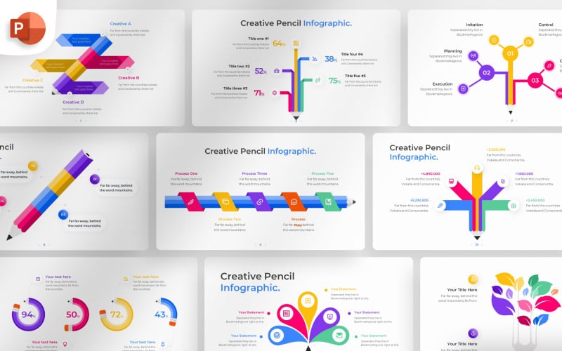 creative pencil powerpoint infographic template original