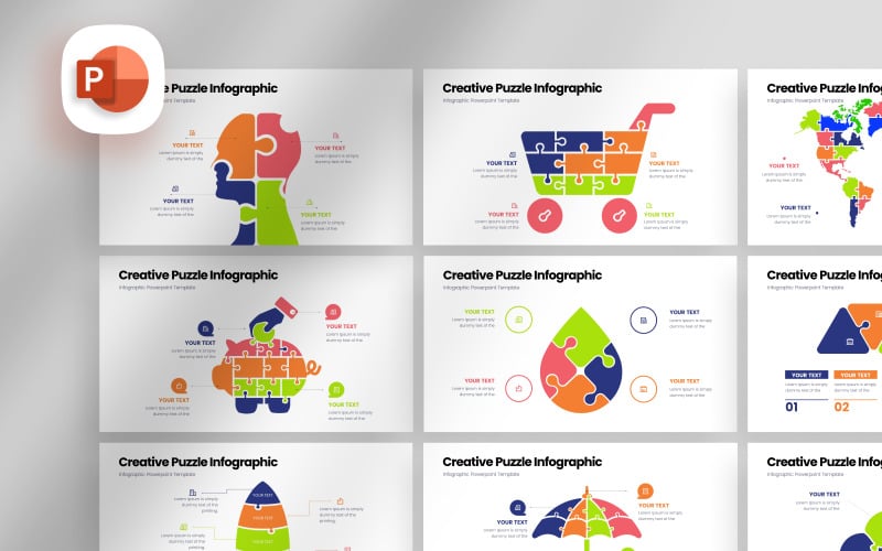 creative puzzle infographic presentation template original