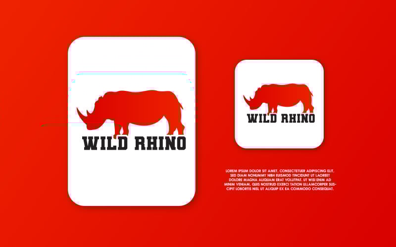 creative rhino coloring vector logo design templates original