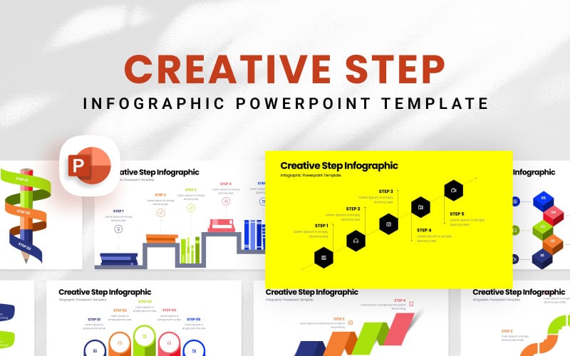 creative step infographic powerpoint template original