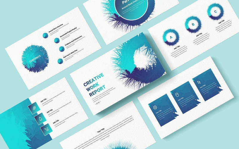 creative work report powerpoint template original