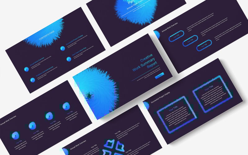 creative work summary report powerpoint template original