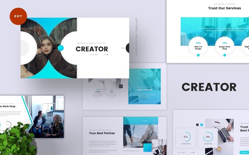creator influencer amp content creator powerpoint template original